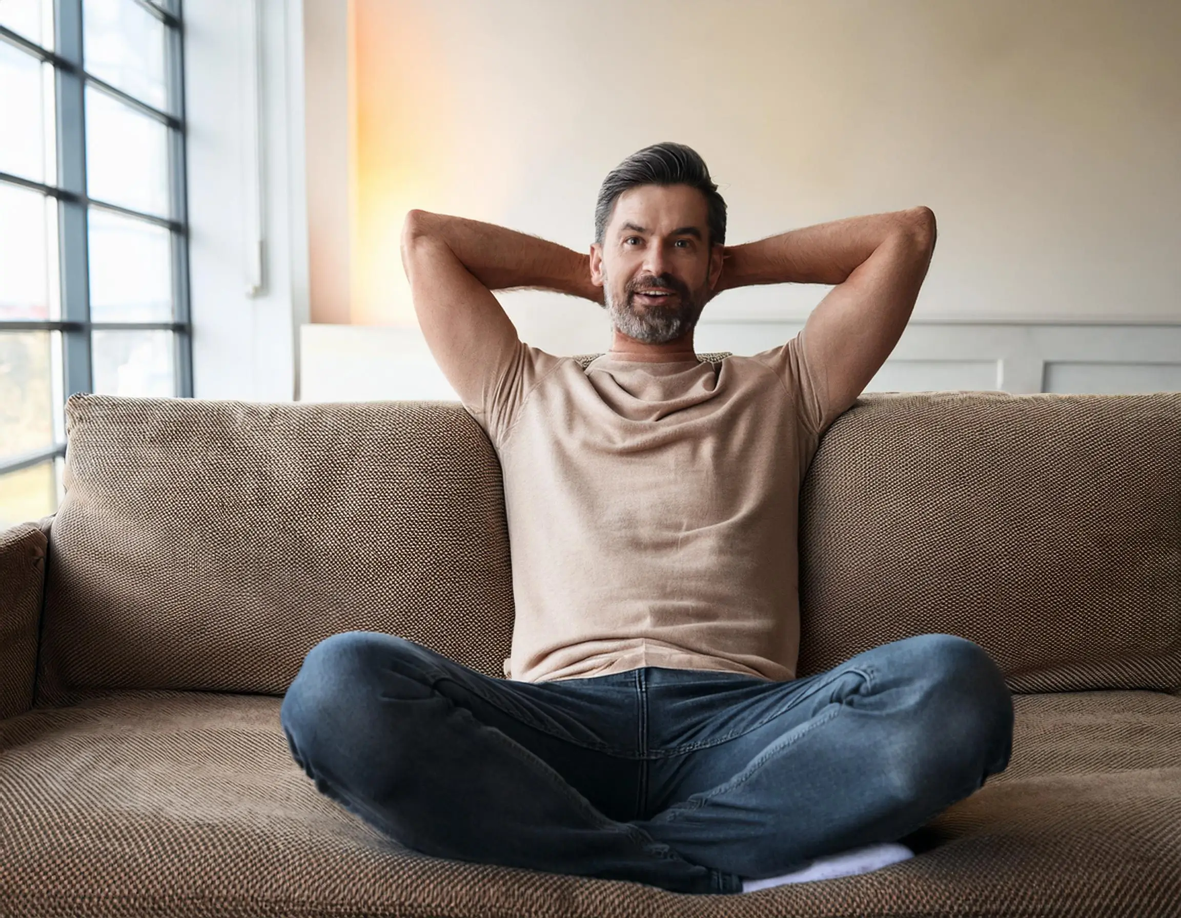 Firefly A Person Sitting Relaxed On Sofa 34964